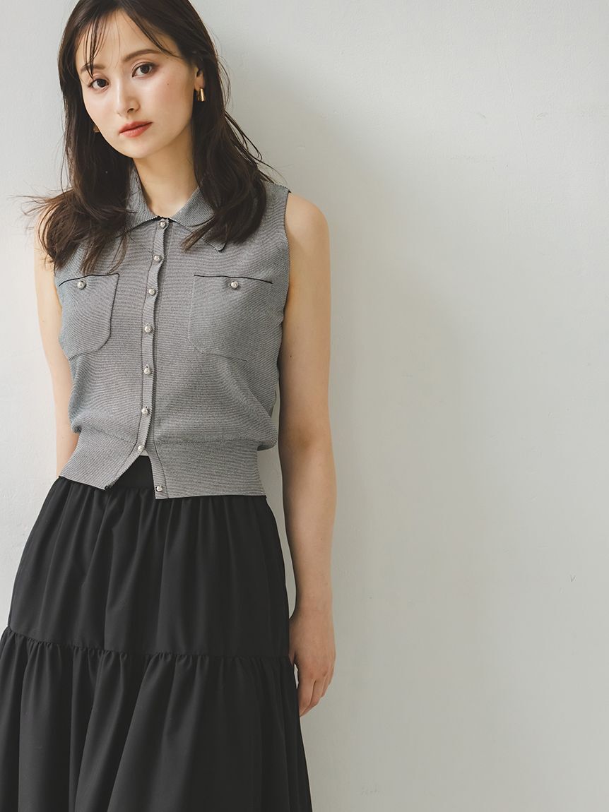 SNIDEL「ニットベスト&times;ティアードスカートセット」|ワンピース|