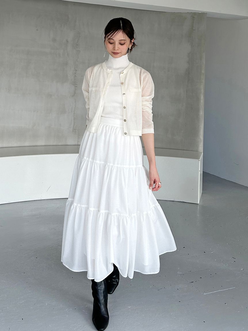SNIDEL「ニットベスト&times;ティアードスカートセット」|ワンピース|
