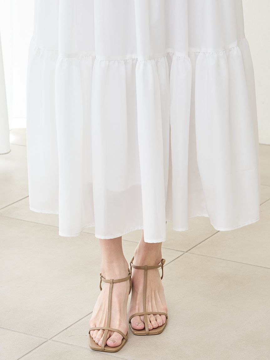 SNIDEL「ニットベスト&times;ティアードスカートセット」|ワンピース|