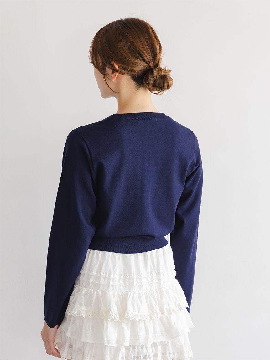 SNIDEL「【FLOWER COLLECTION】ビジューボタンニットカーディガン」|カーディガン|