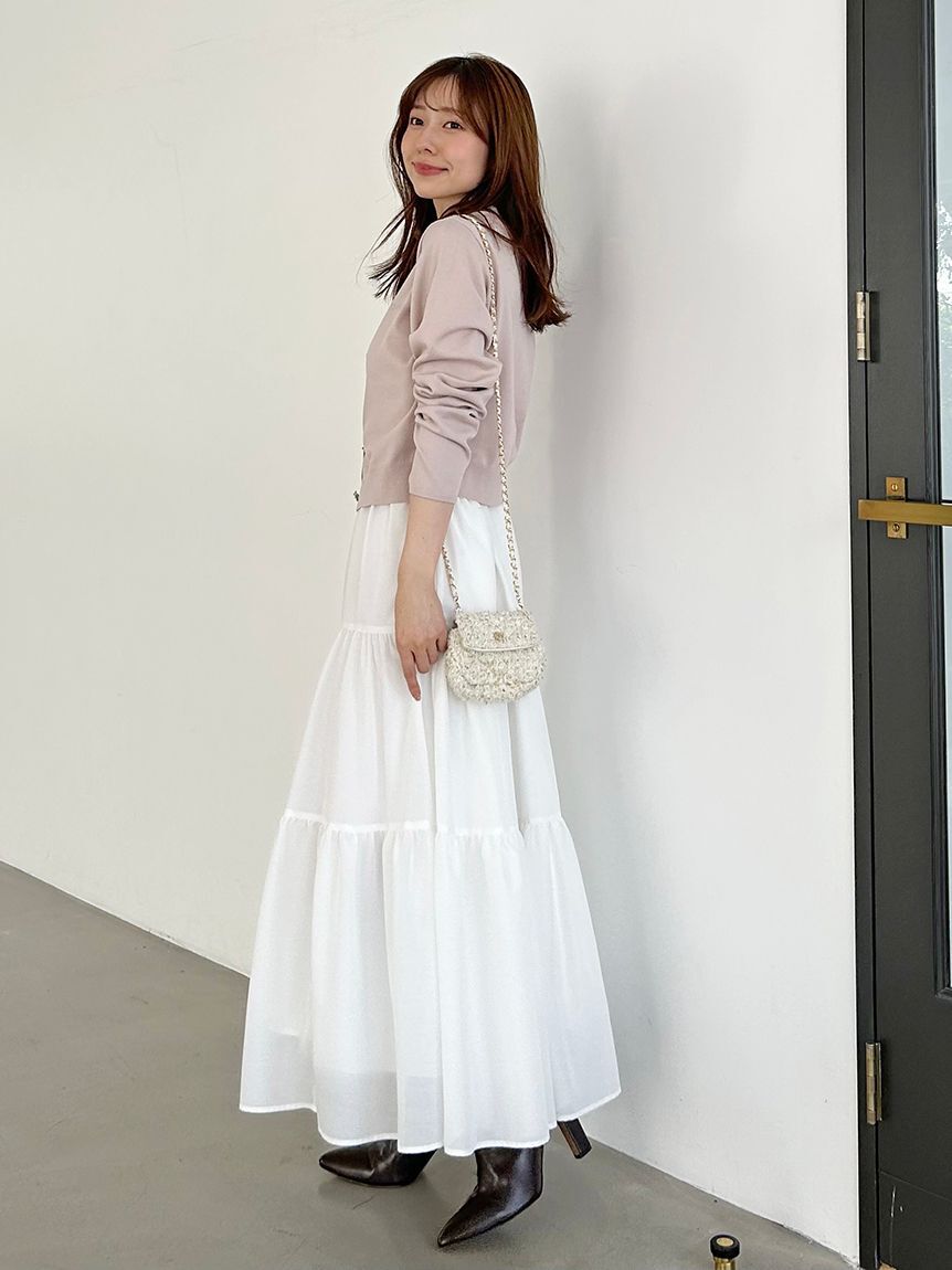 SNIDEL「【FLOWER COLLECTION】ビジューボタンニットカーディガン」|カーディガン|