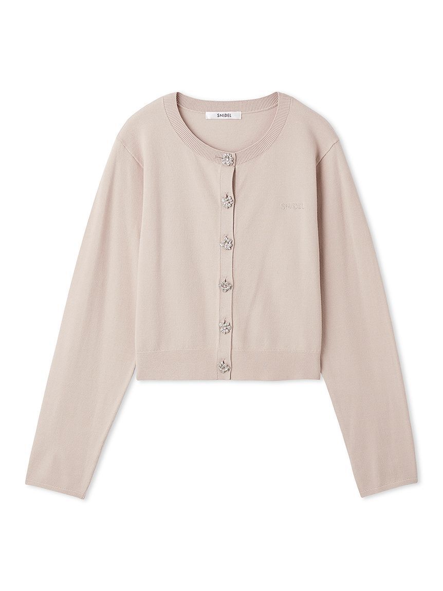 SNIDEL「【FLOWER COLLECTION】ビジューボタンニットカーディガン」|カーディガン|