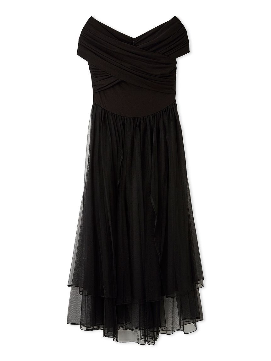 FRAY I.D「オフショルカットソーコンビチュールワンピース」|ワンピース|BLK