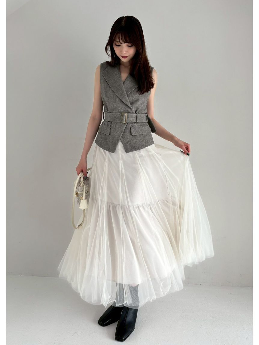 FRAY I.D「【00サイズ】ジレチュールスカートセットアップ」|ワンピース|