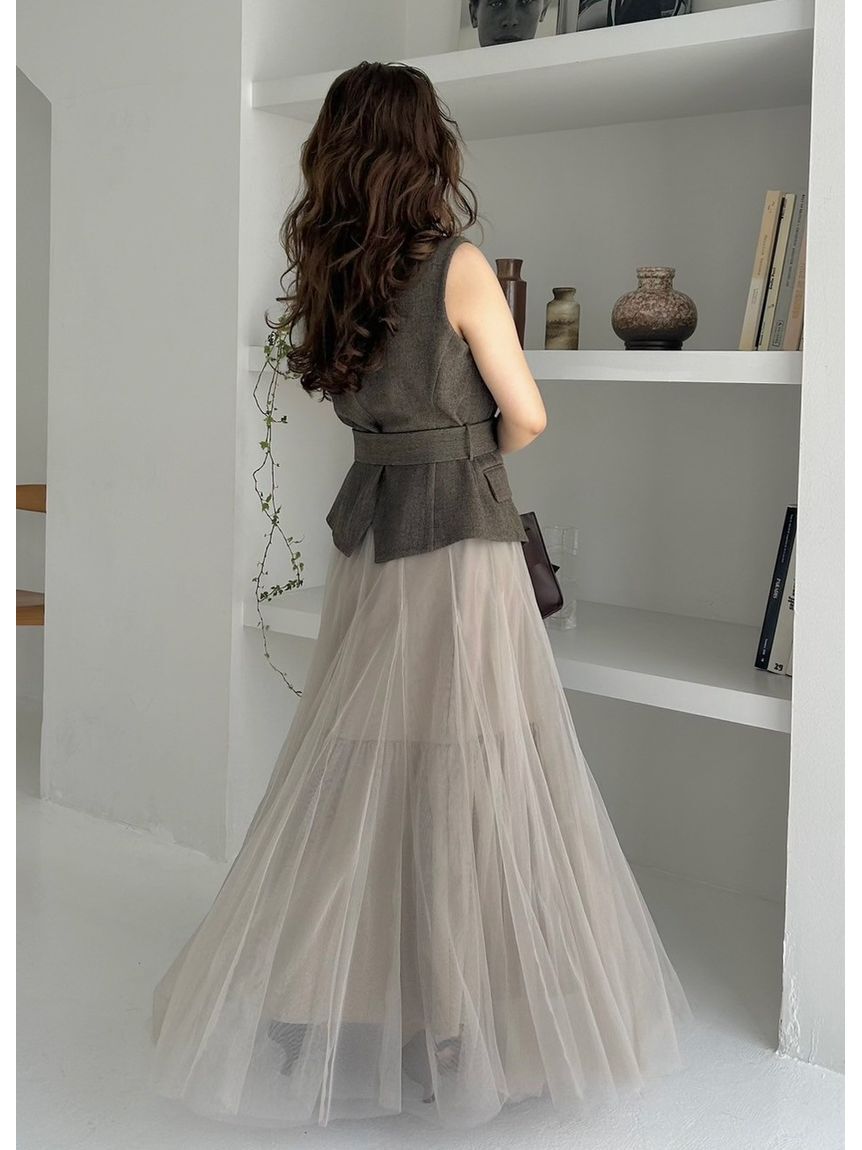 FRAY I.D「【00サイズ】ジレチュールスカートセットアップ」|ワンピース|