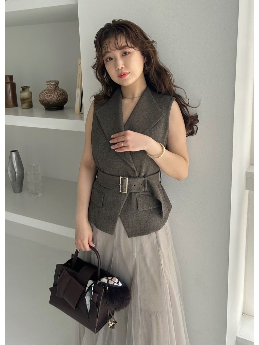 FRAY I.D「【00サイズ】ジレチュールスカートセットアップ」|ワンピース|