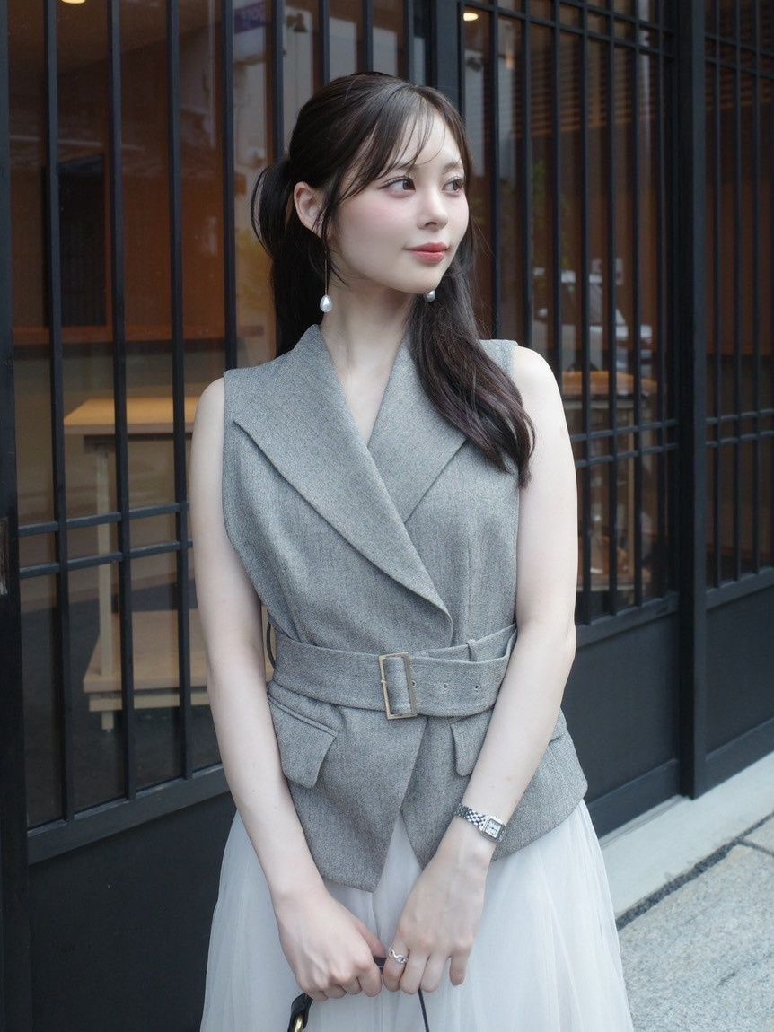 FRAY I.D「【00サイズ】ジレチュールスカートセットアップ」|ワンピース|