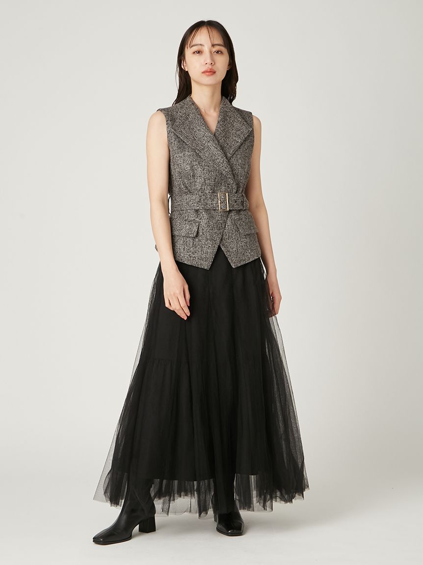 FRAY I.D「【00サイズ】ジレチュールスカートセットアップ」|ワンピース|