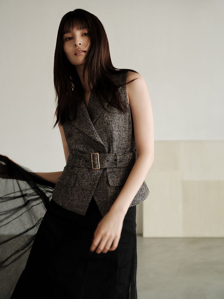 FRAY I.D「【00サイズ】ジレチュールスカートセットアップ」|ワンピース|