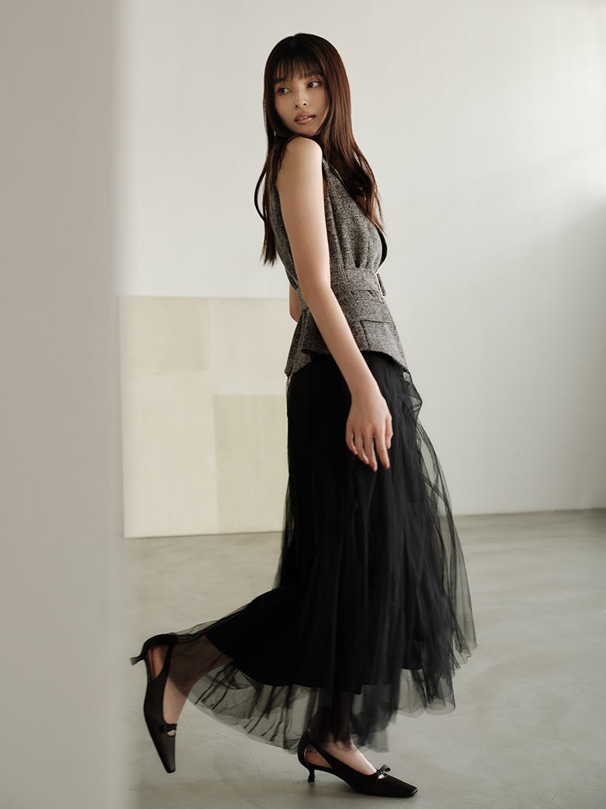 FRAY I.D「【00サイズ】ジレチュールスカートセットアップ」|ワンピース|