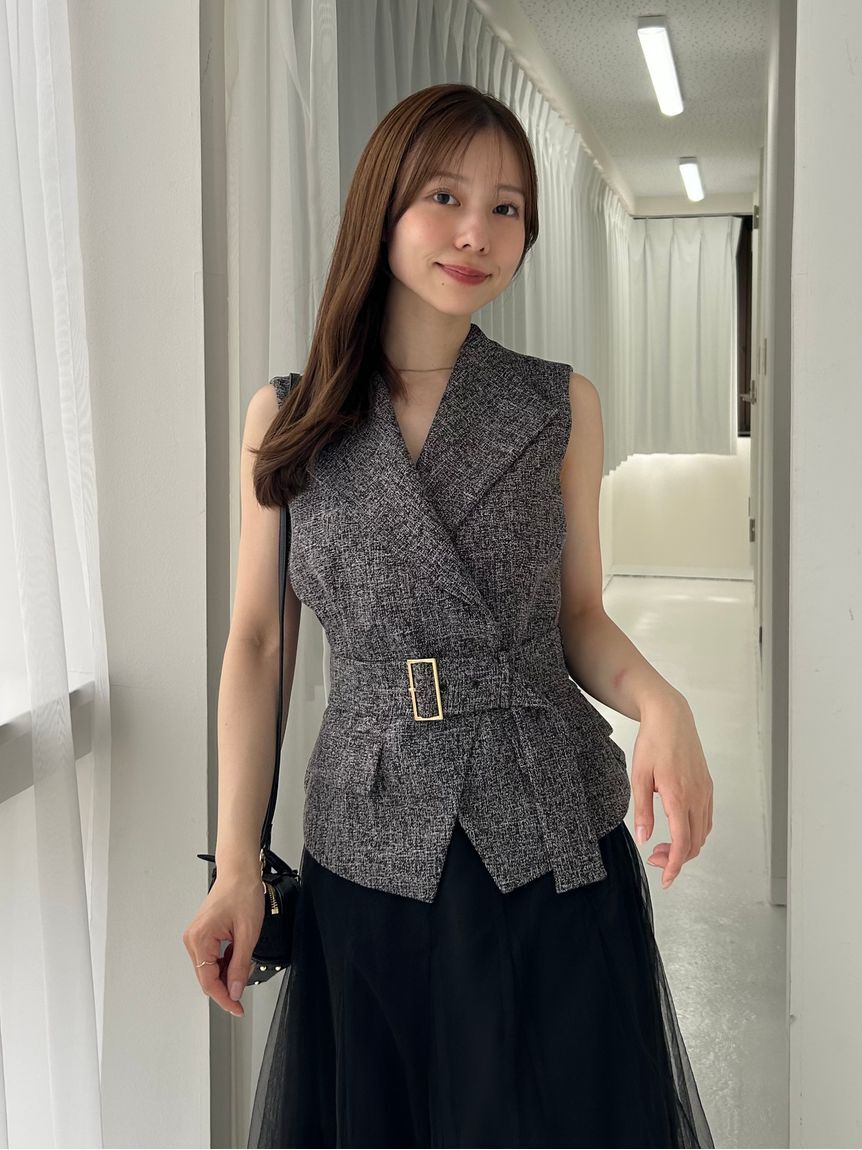 FRAY I.D「【00サイズ】ジレチュールスカートセットアップ」|ワンピース|