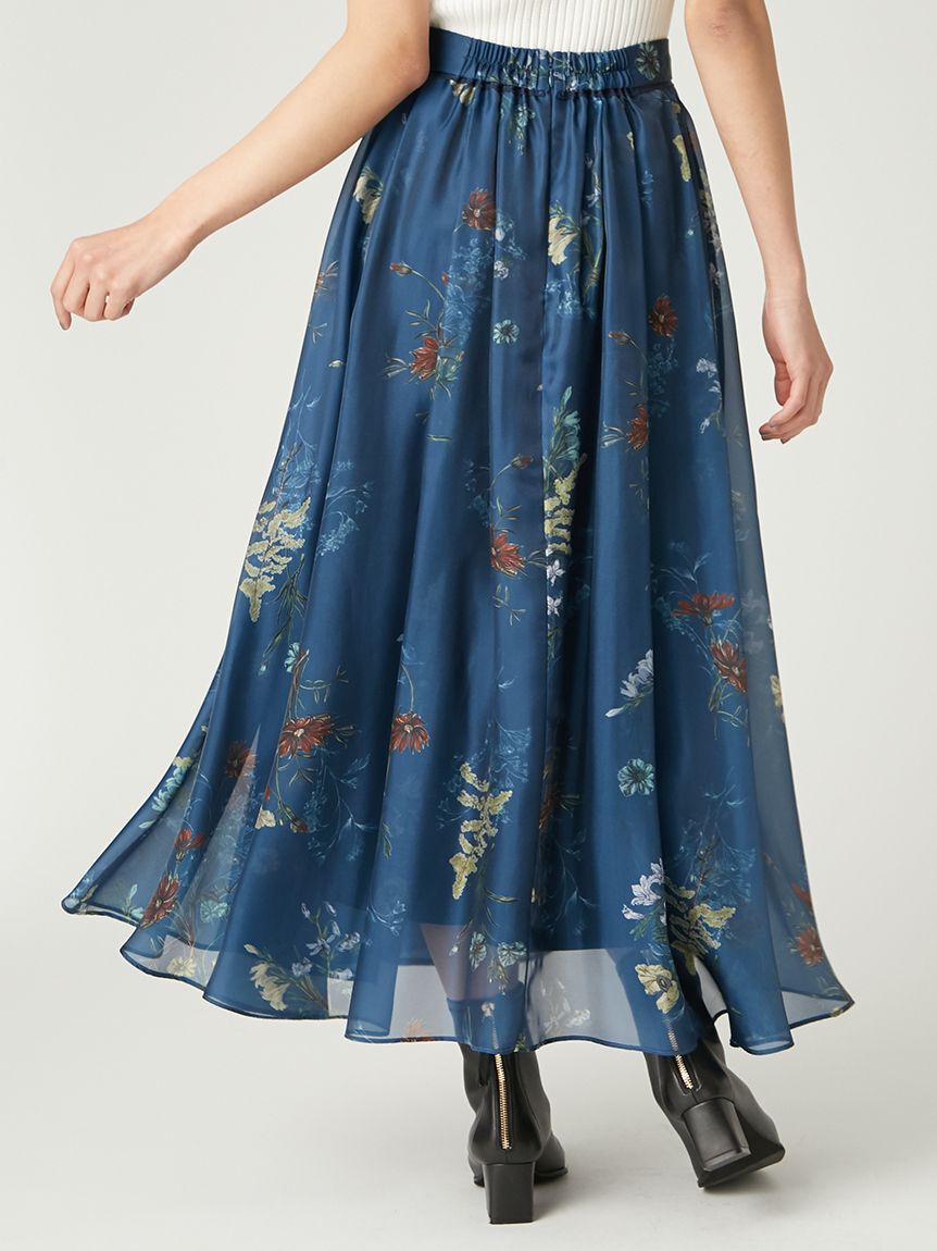 FRAY I.D「ボタニカルプリントシアータックスカート」|スカート|