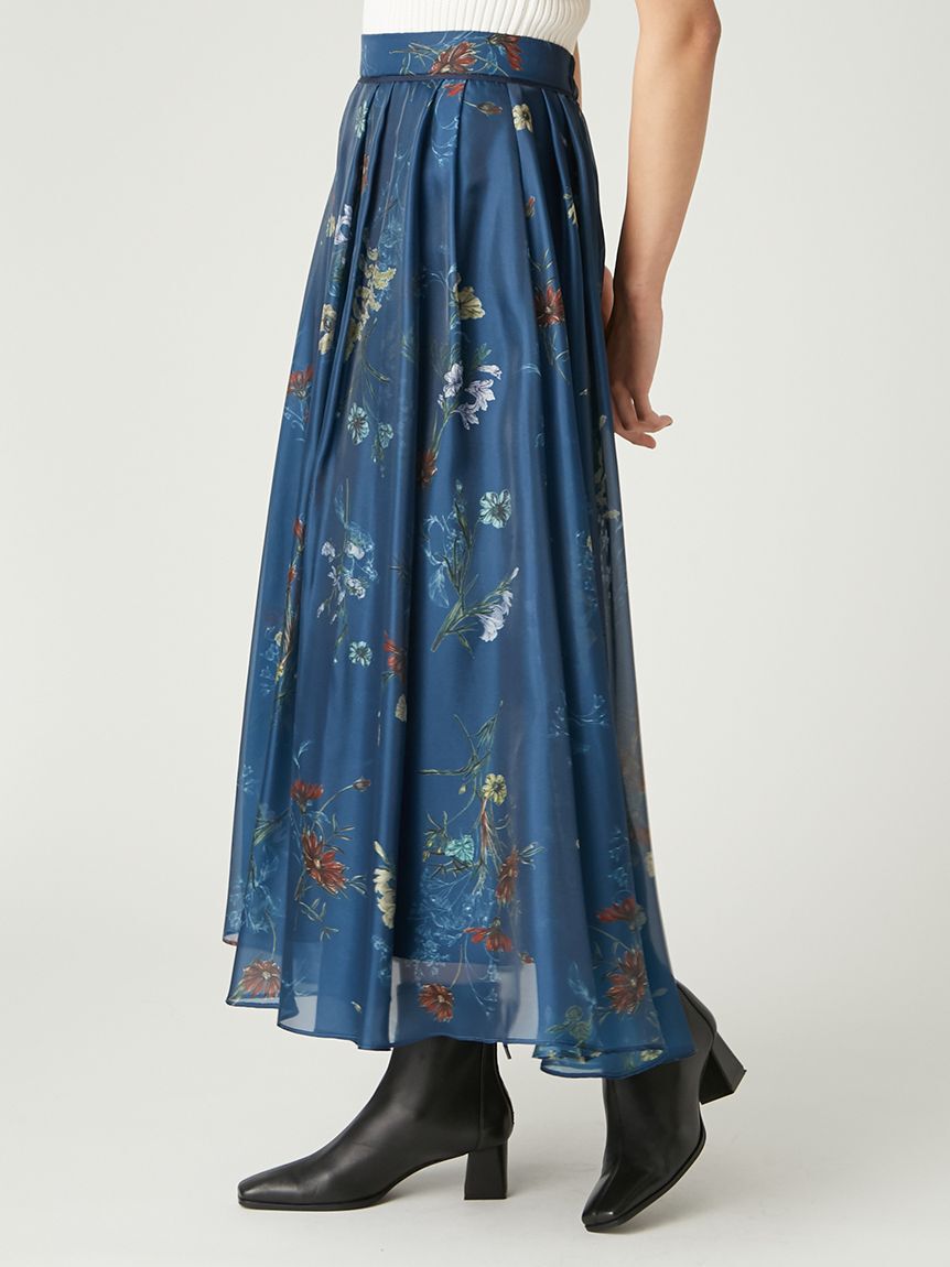 FRAY I.D「ボタニカルプリントシアータックスカート」|スカート|