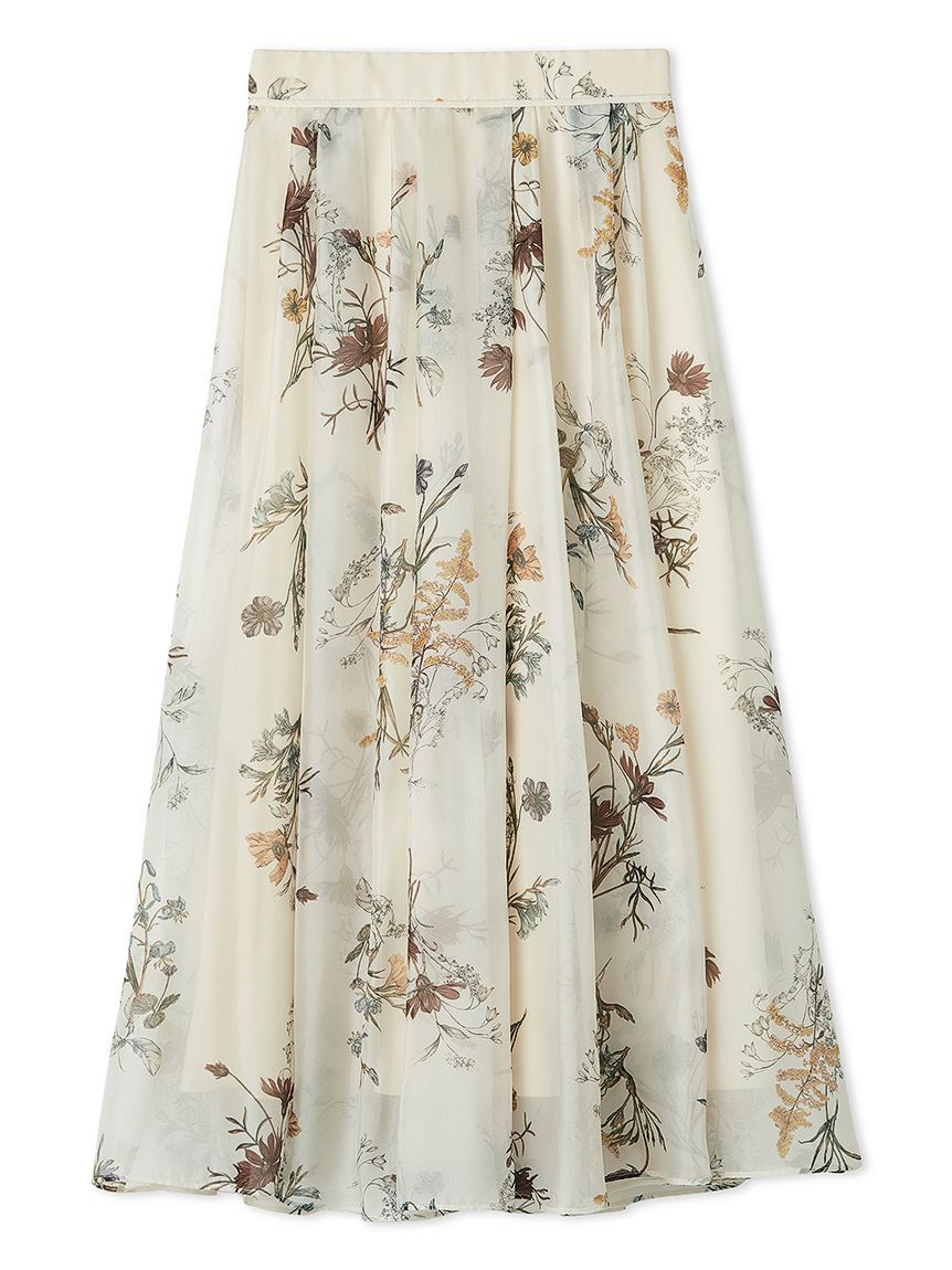 FRAY I.D「ボタニカルプリントシアータックスカート」|スカート|