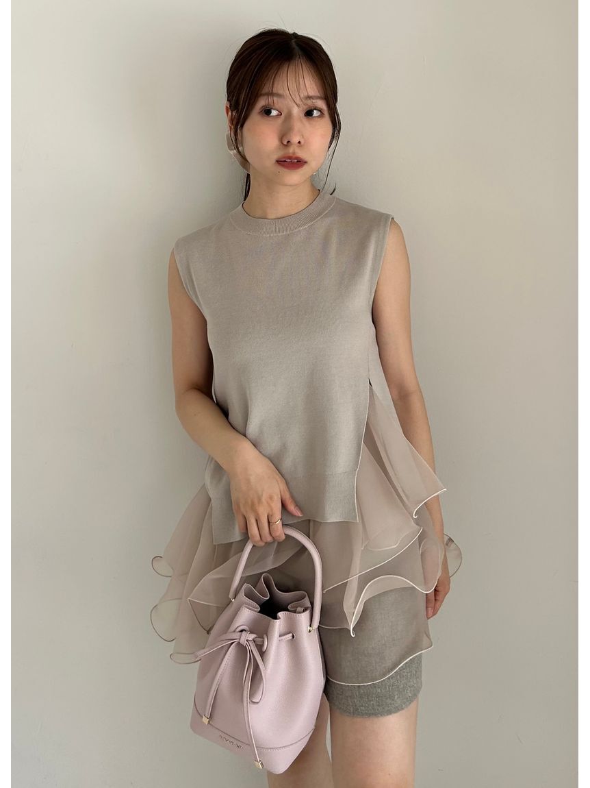 FRAY I.D「【WEB限定カラー】ラッフルフリルレイヤーニット」|ニット・セーター|