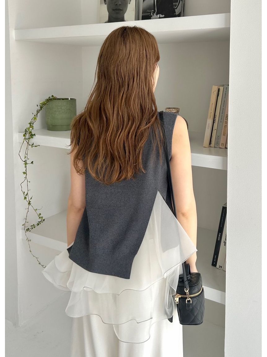 FRAY I.D「【WEB限定カラー】ラッフルフリルレイヤーニット」|ニット・セーター|