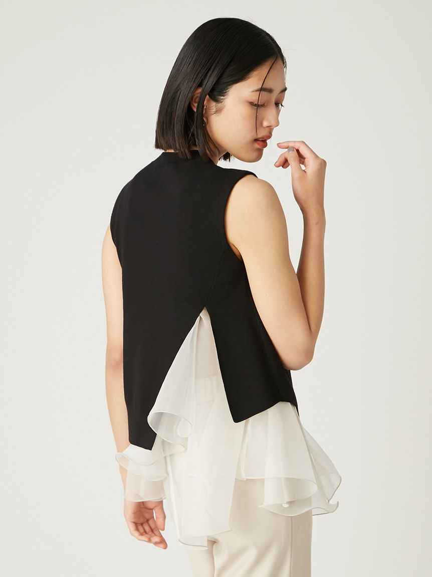 FRAY I.D「【WEB限定カラー】ラッフルフリルレイヤーニット」|ニット・セーター|