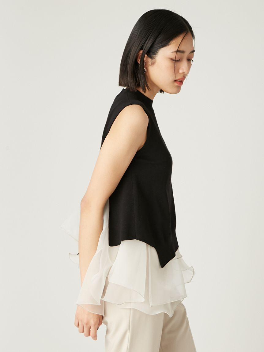 FRAY I.D「【WEB限定カラー】ラッフルフリルレイヤーニット」|ニット・セーター|