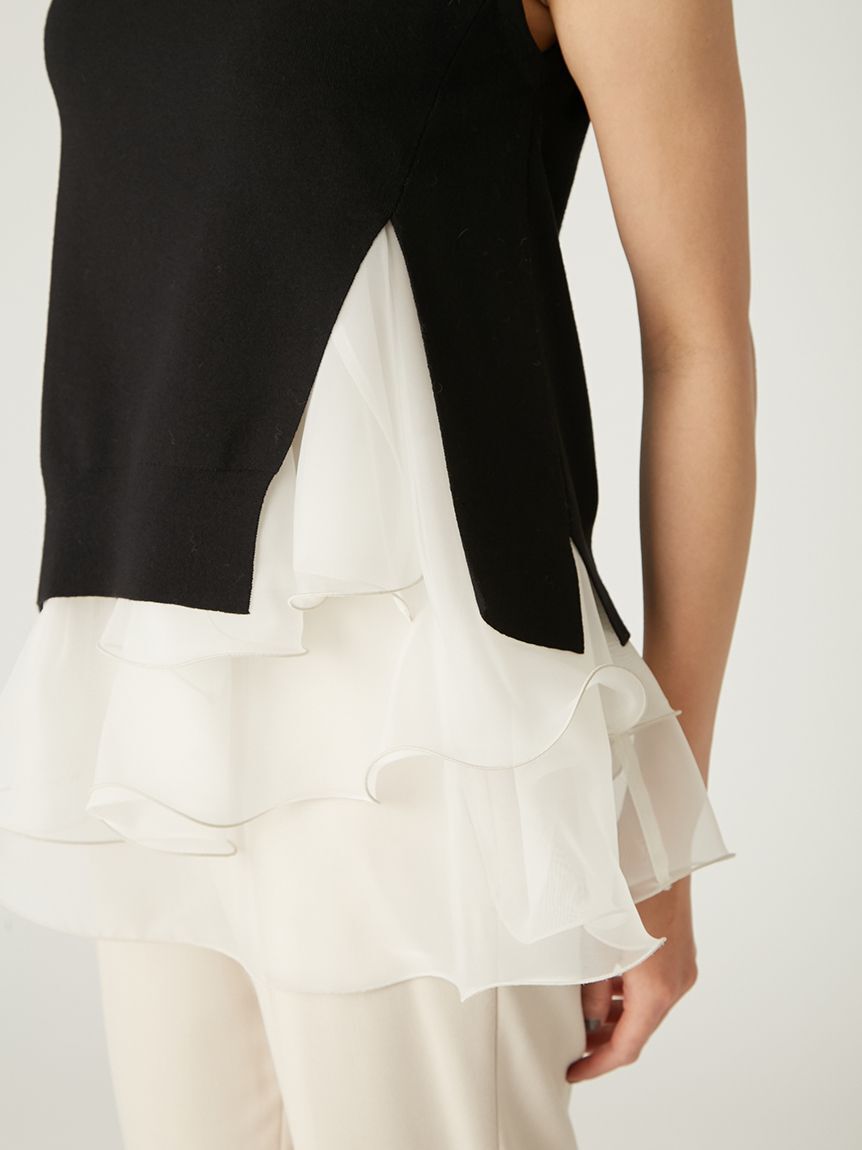 FRAY I.D「【WEB限定カラー】ラッフルフリルレイヤーニット」|ニット・セーター|