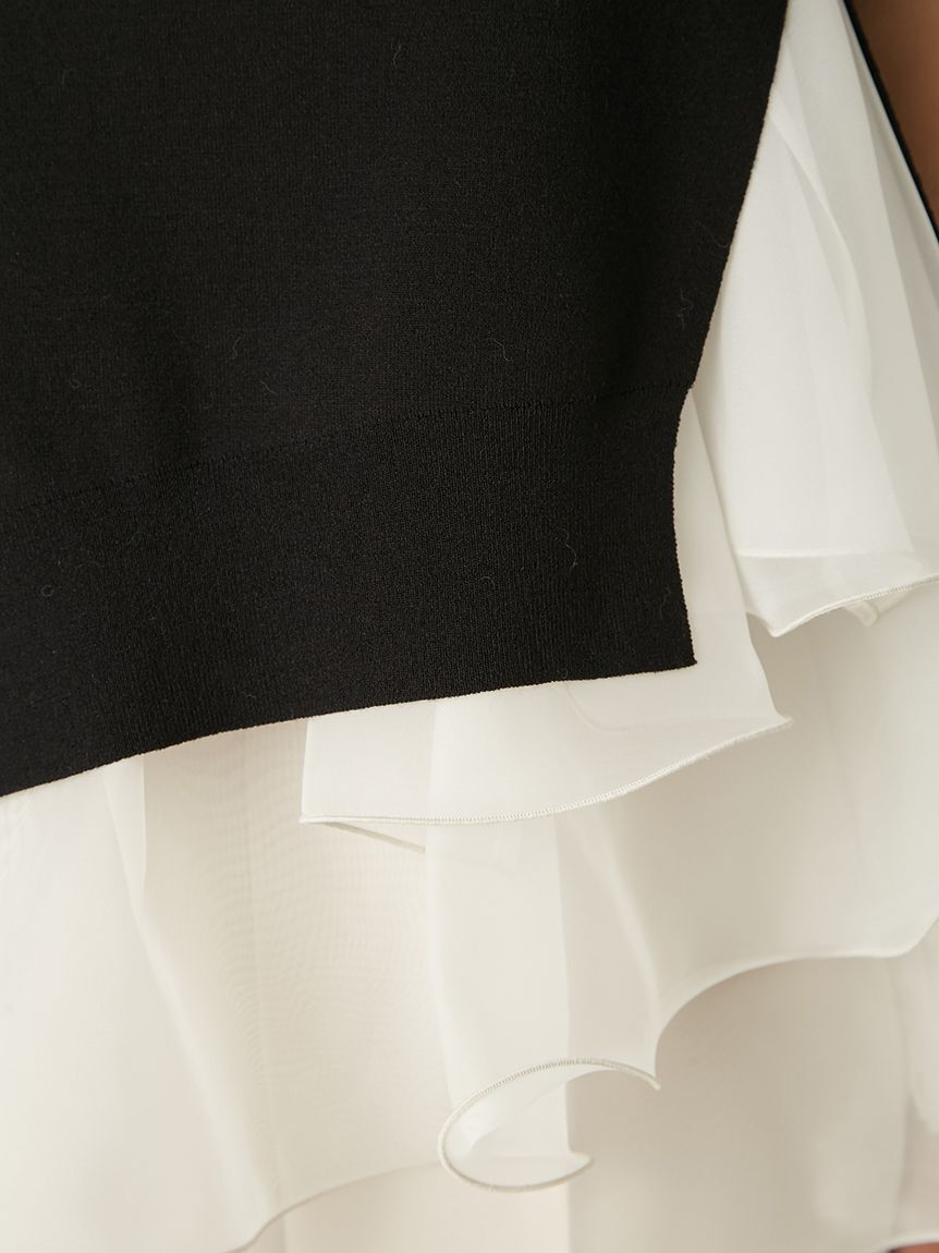 FRAY I.D「【WEB限定カラー】ラッフルフリルレイヤーニット」|ニット・セーター|