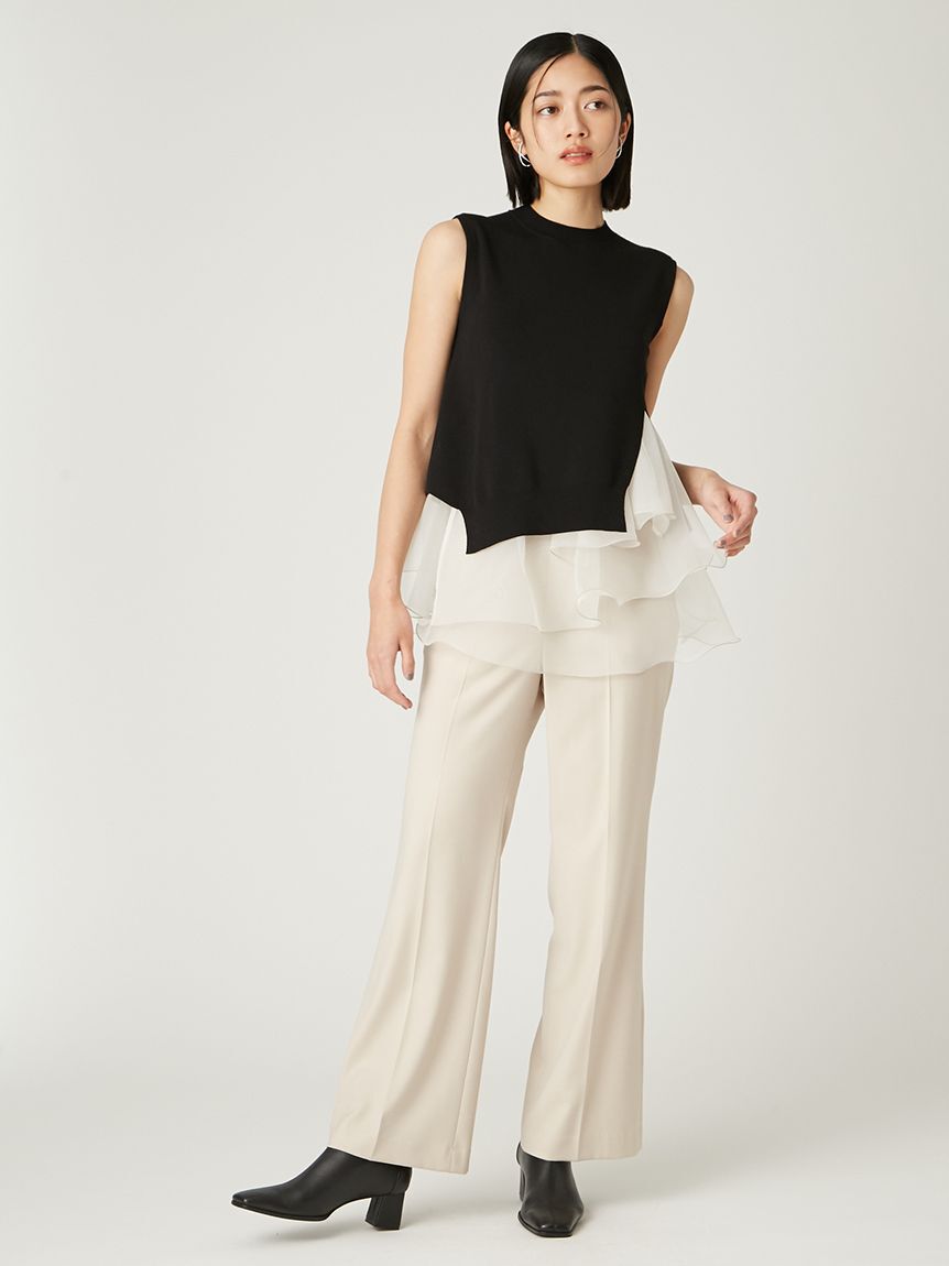 FRAY I.D「【WEB限定カラー】ラッフルフリルレイヤーニット」|ニット・セーター|