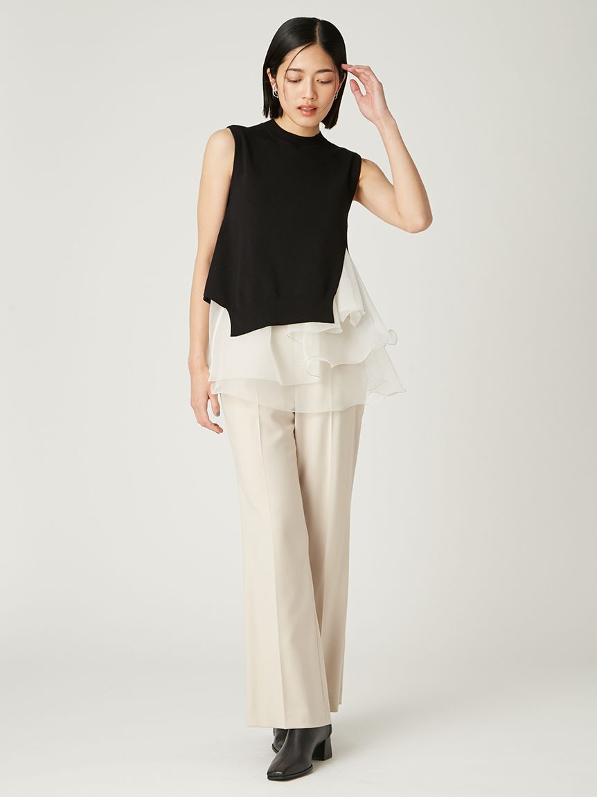 FRAY I.D「【WEB限定カラー】ラッフルフリルレイヤーニット」|ニット・セーター|