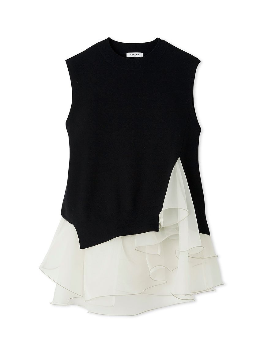 FRAY I.D「【WEB限定カラー】ラッフルフリルレイヤーニット」|ニット・セーター|