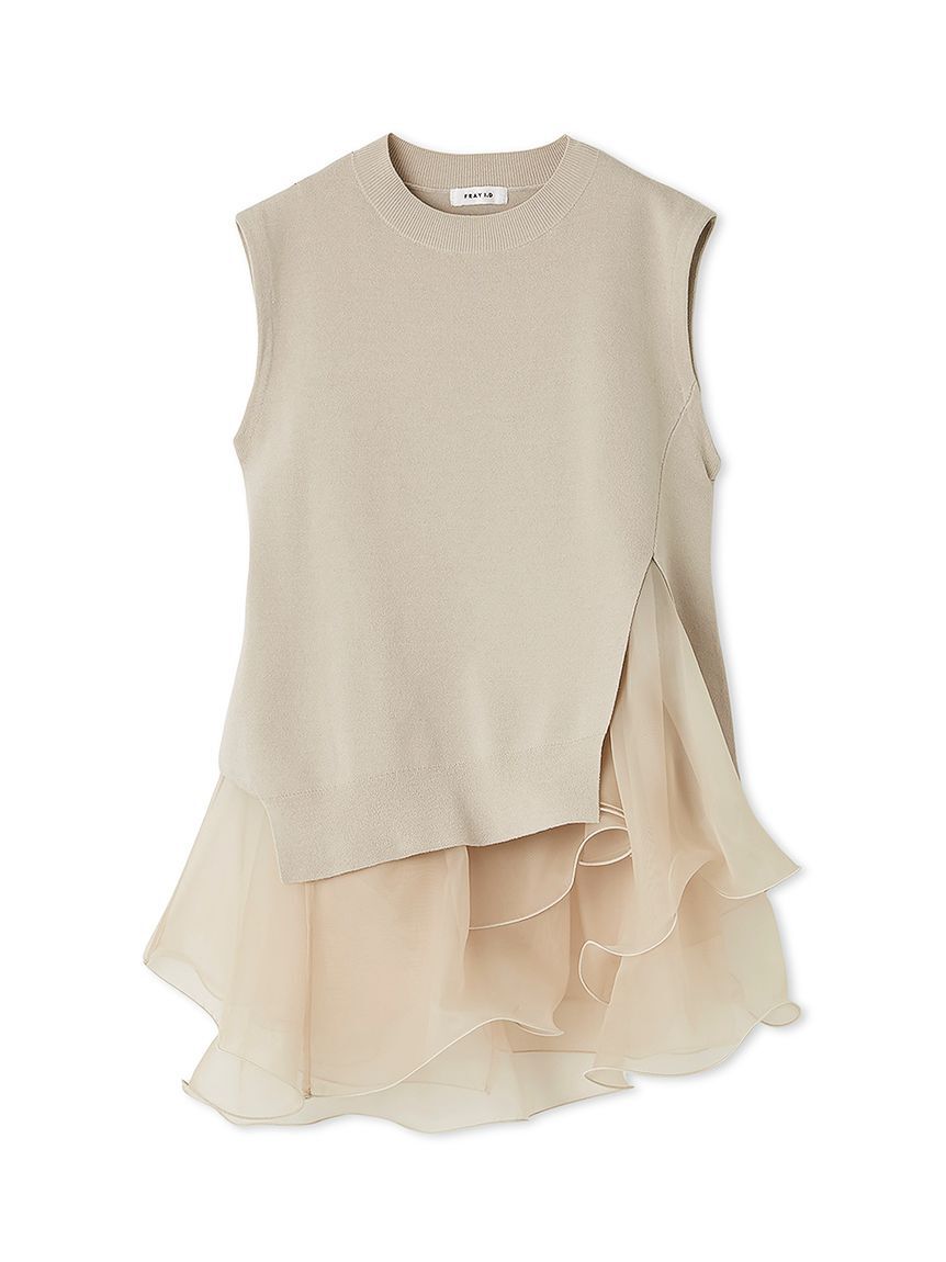 FRAY I.D「【WEB限定カラー】ラッフルフリルレイヤーニット」|ニット・セーター|