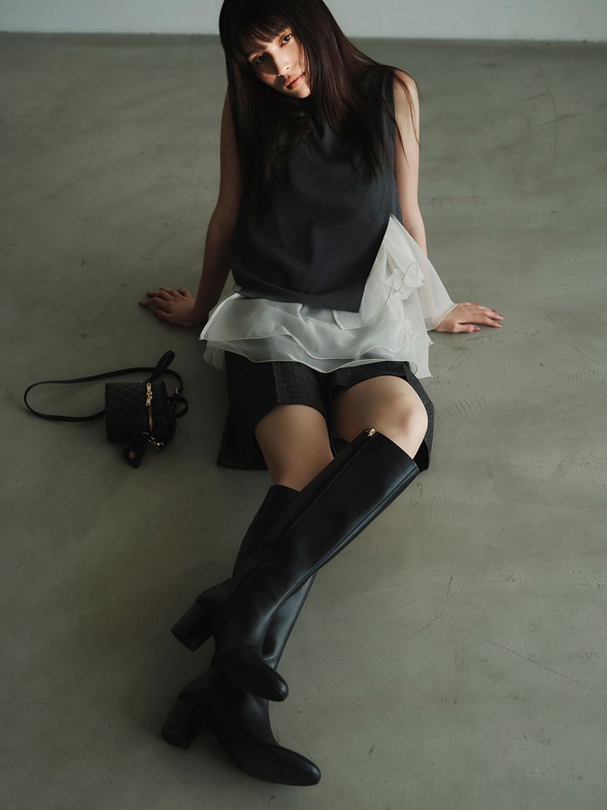 FRAY I.D「【WEB限定カラー】ラッフルフリルレイヤーニット」|ニット・セーター|