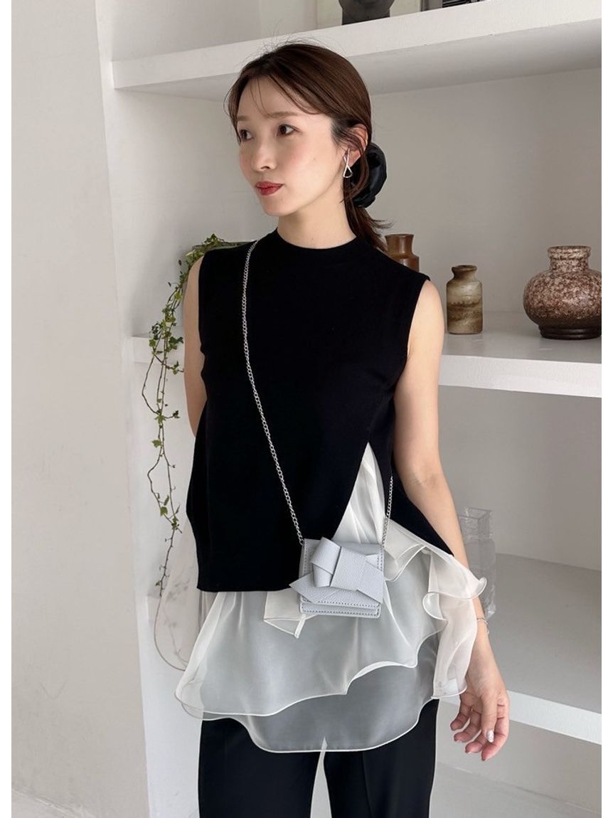 FRAY I.D「【WEB限定カラー】ラッフルフリルレイヤーニット」|ニット・セーター|