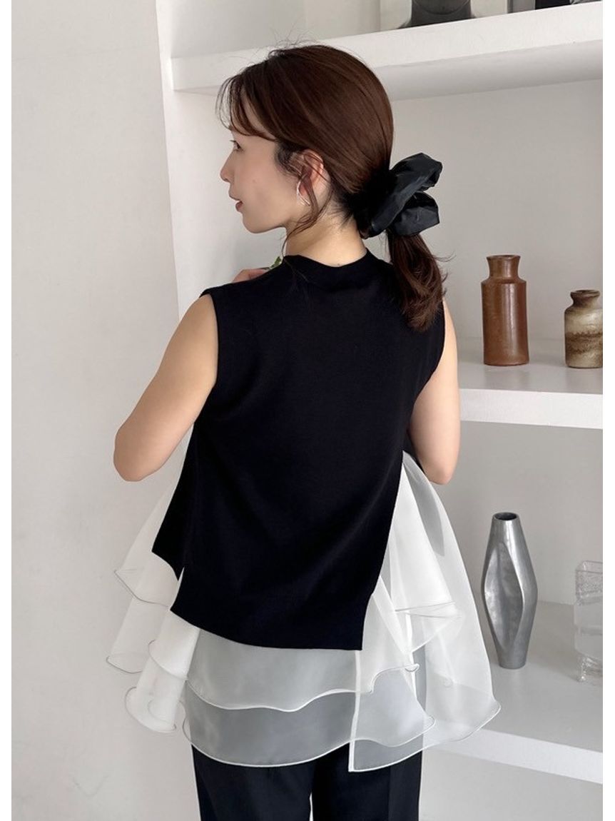 FRAY I.D「【WEB限定カラー】ラッフルフリルレイヤーニット」|ニット・セーター|