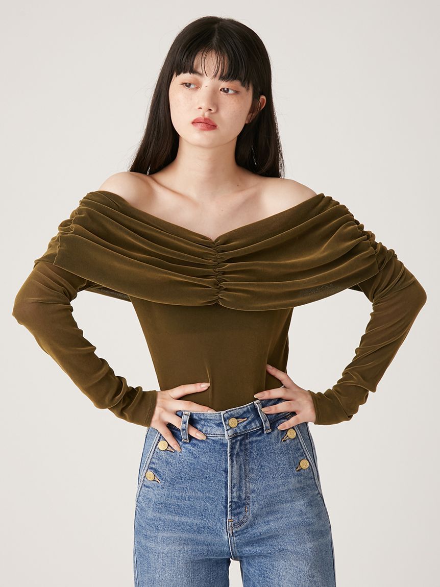 LILY BROWN Lingerie「【LILY BROWN Lingerie】カップインオフショルダーボディ」|Tシャツ・カットソー|