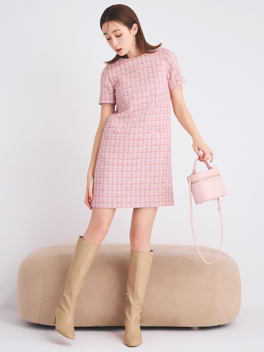 CELFORD「ハーフスリーブツイードミニワンピース」|ワンピース|PNK