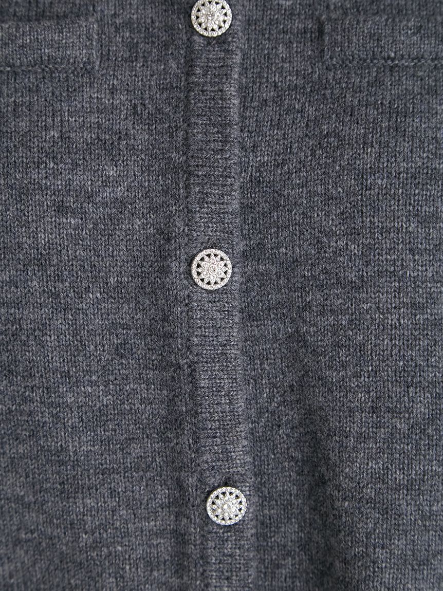 CELFORD「SUPER FINE MERINO WOOLビジュー釦カーディガン」|カーディガン|