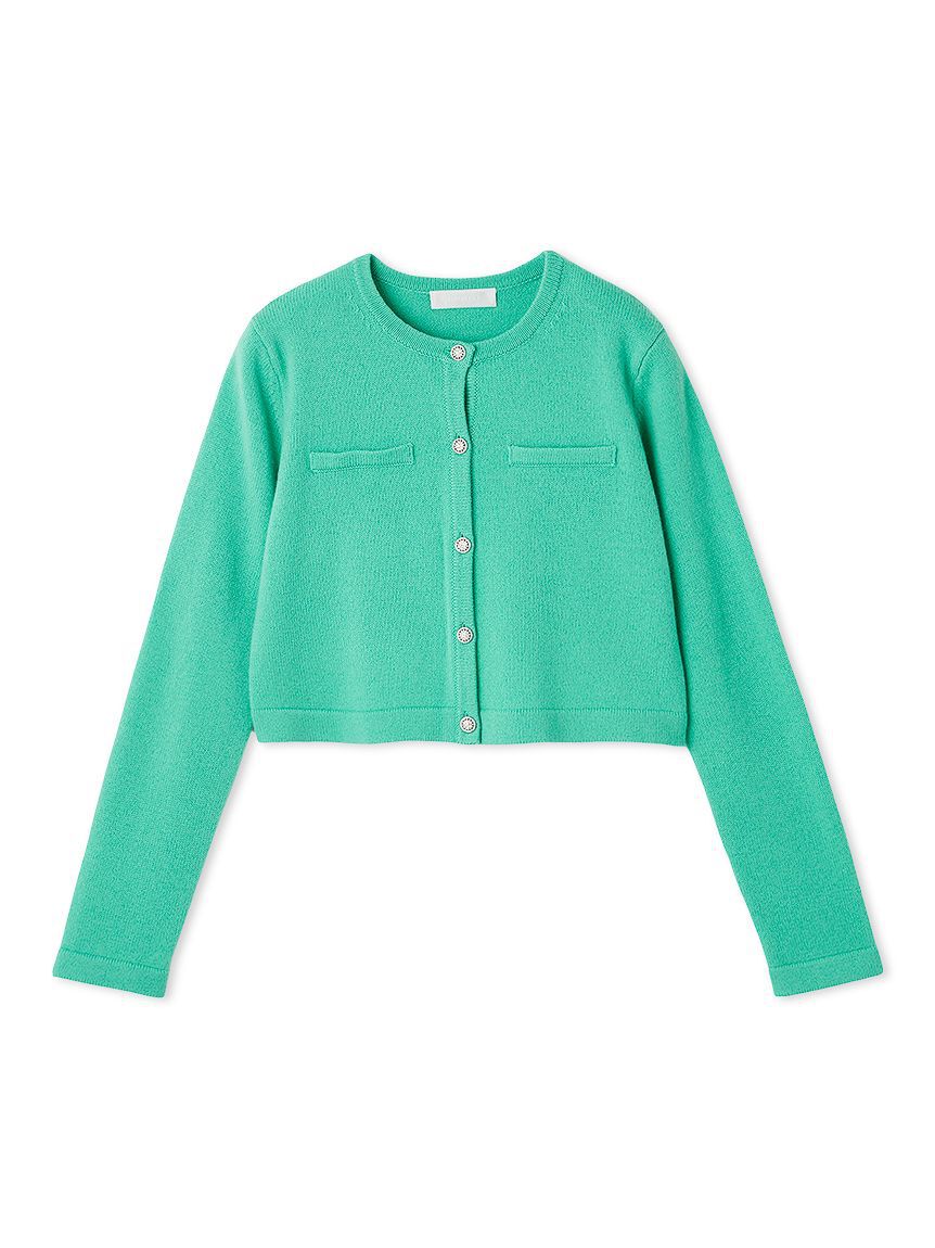 CELFORD「SUPER FINE MERINO WOOLビジュー釦カーディガン」|カーディガン|