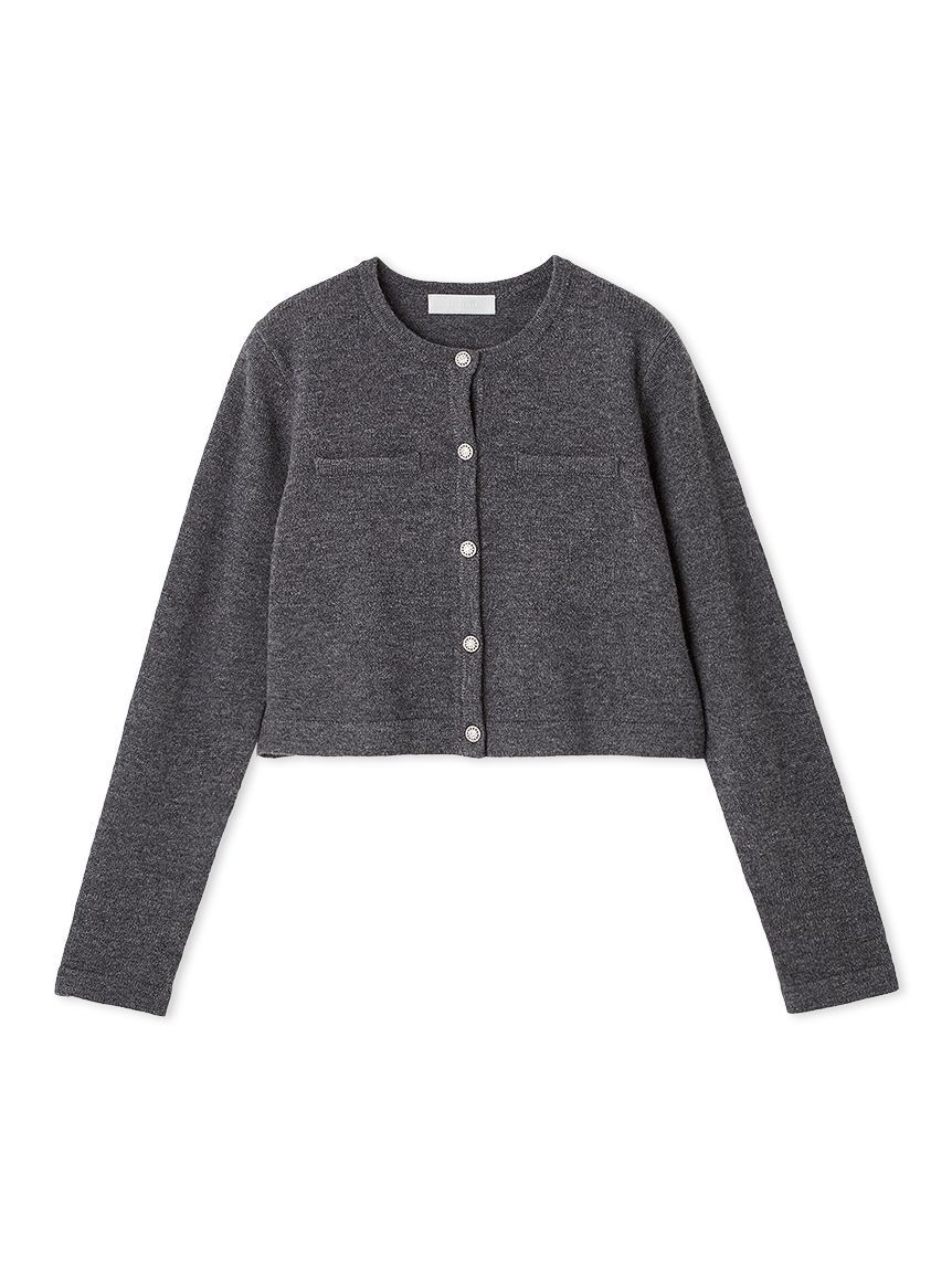 CELFORD「SUPER FINE MERINO WOOLビジュー釦カーディガン」|カーディガン|