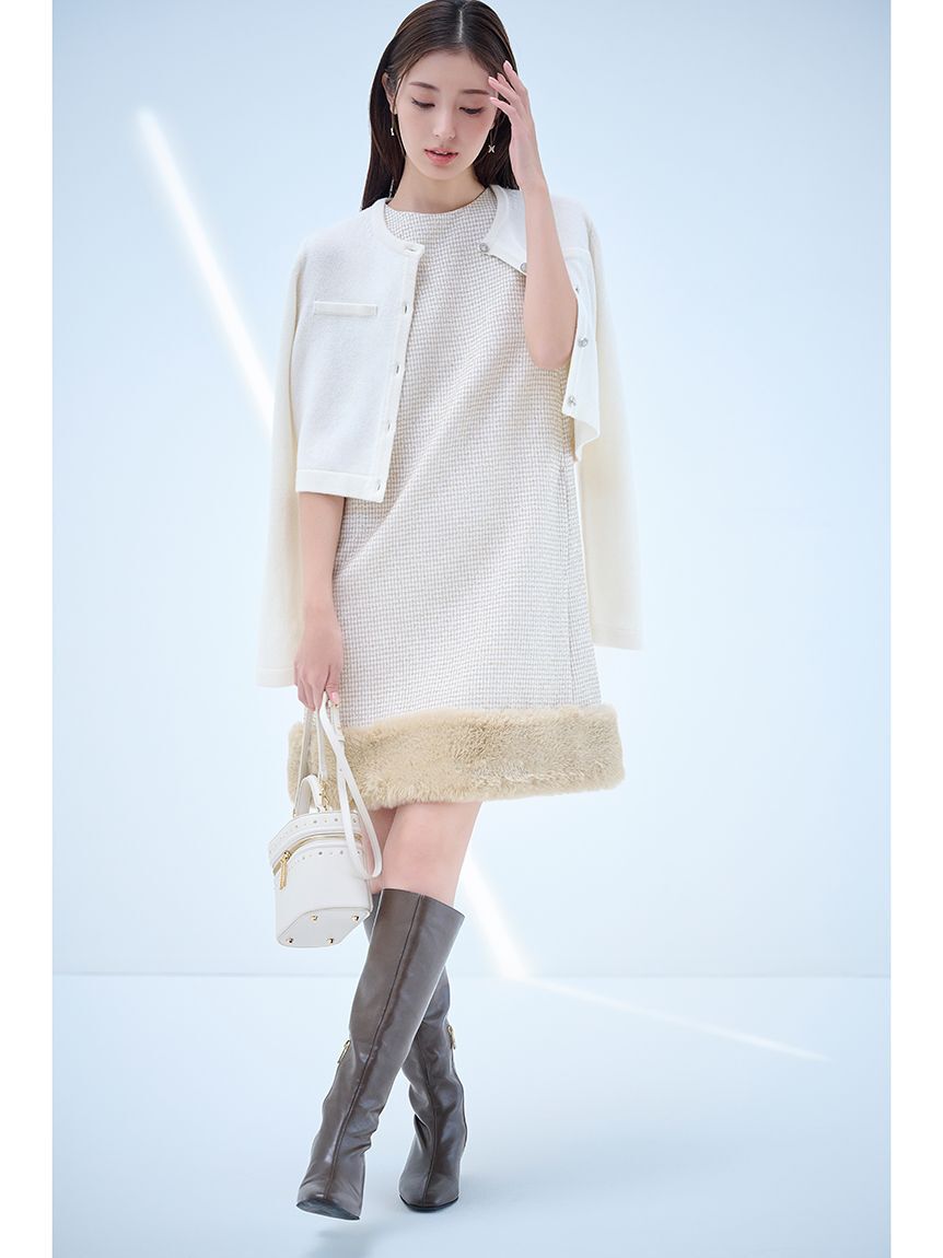 CELFORD「SUPER FINE MERINO WOOLビジュー釦カーディガン」|カーディガン|