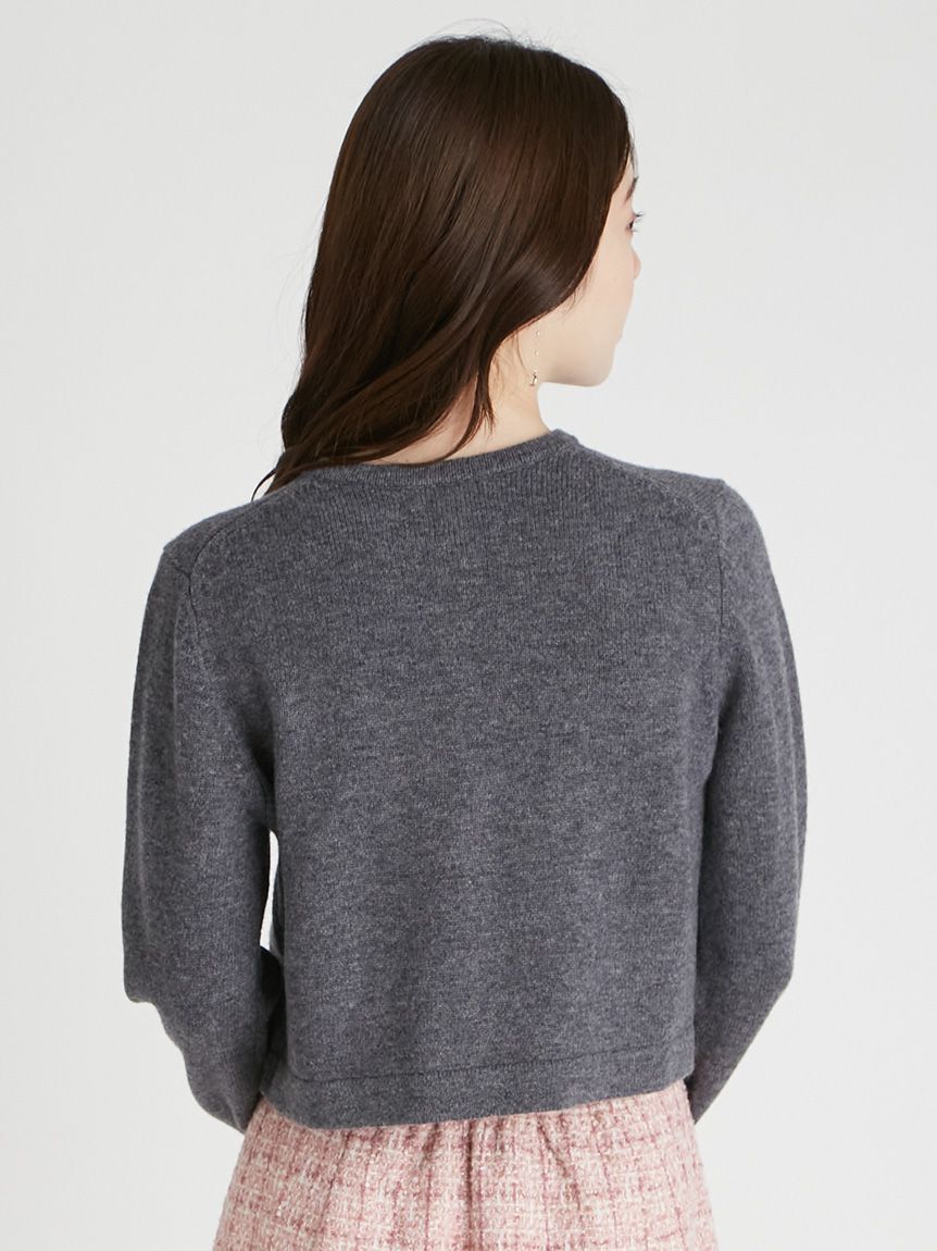 CELFORD「SUPER FINE MERINO WOOLビジュー釦カーディガン」|カーディガン|