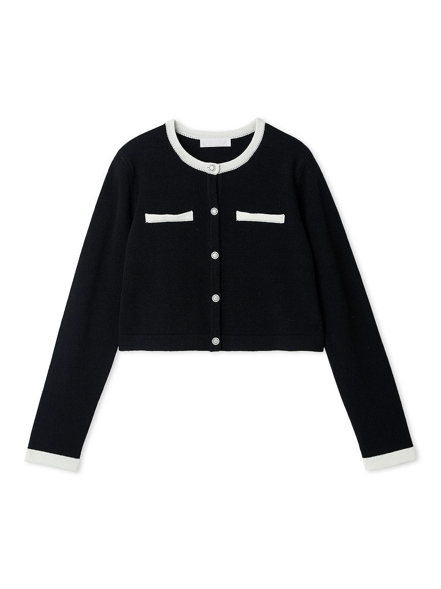 CELFORD「SUPER FINE MERINO WOOLビジュー釦カーディガン」|カーディガン|BLK