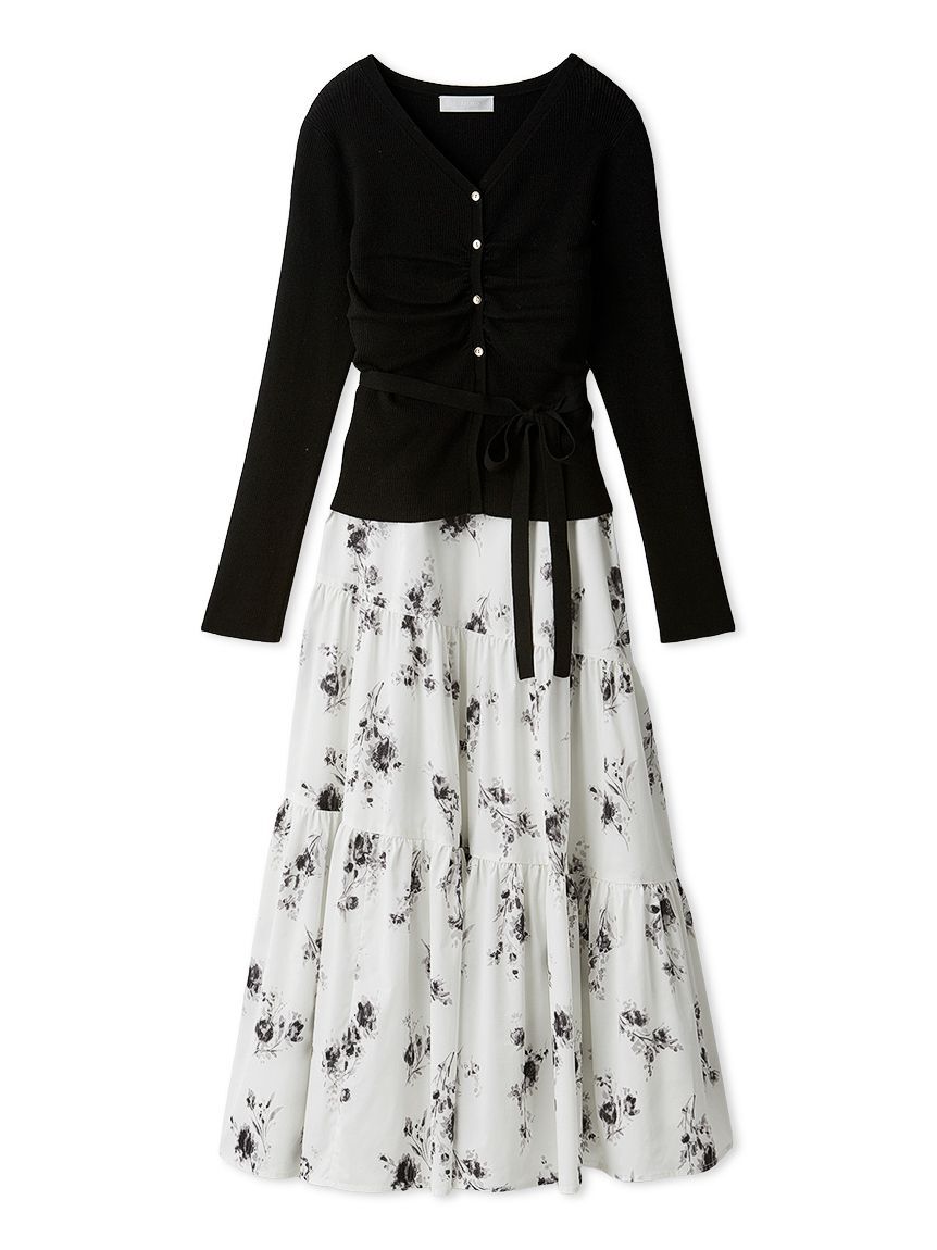 CELFORD「ティアードワンピース＆カーディガンセット」|ワンピース|BLK