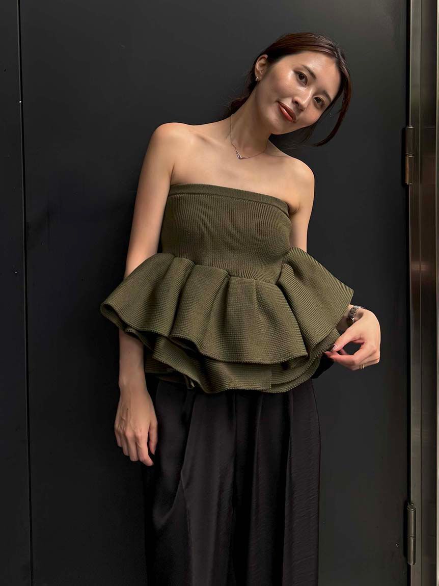 styling/「ラッフルニットベアトップ」|ベスト・ジレ|