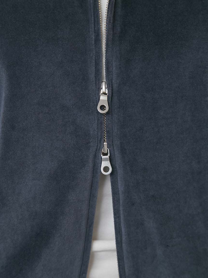 styling/「【セットアップ対応】ジップアップベロアブルゾン」|ブルゾン・スタジャン|