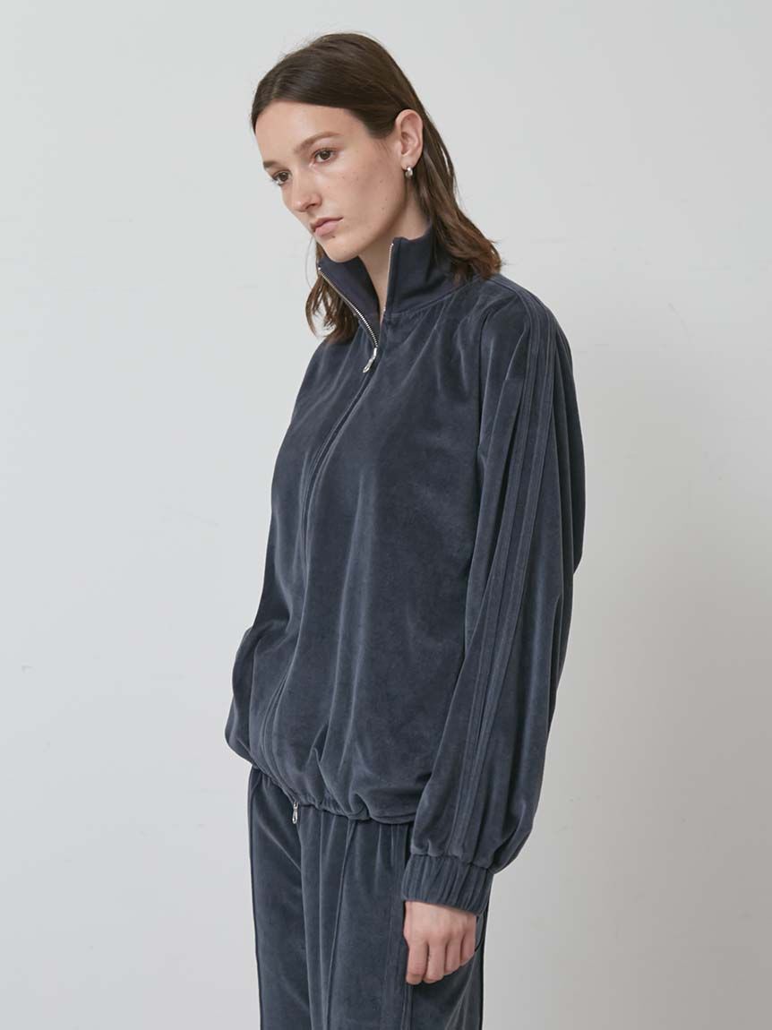styling/「【セットアップ対応】ジップアップベロアブルゾン」|ブルゾン・スタジャン|
