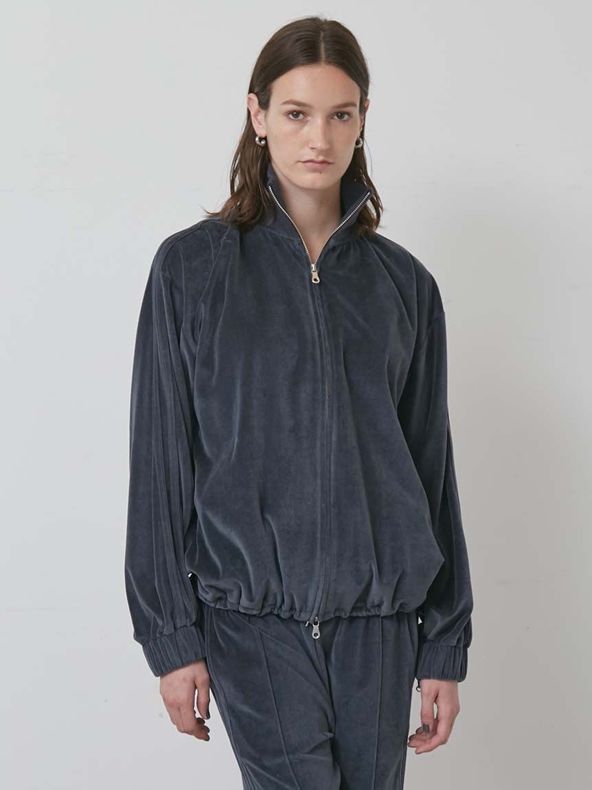 styling/「【セットアップ対応】ジップアップベロアブルゾン」|ブルゾン・スタジャン|DBLU