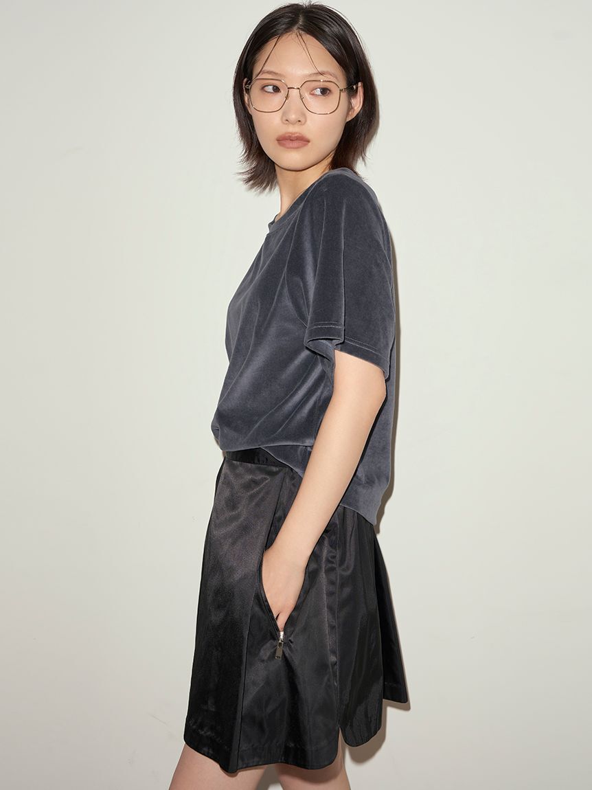 styling/「【WEB限定カラーあり】【セットアップ対応】アシンメトリーベロアトップス」|Tシャツ・カットソー|