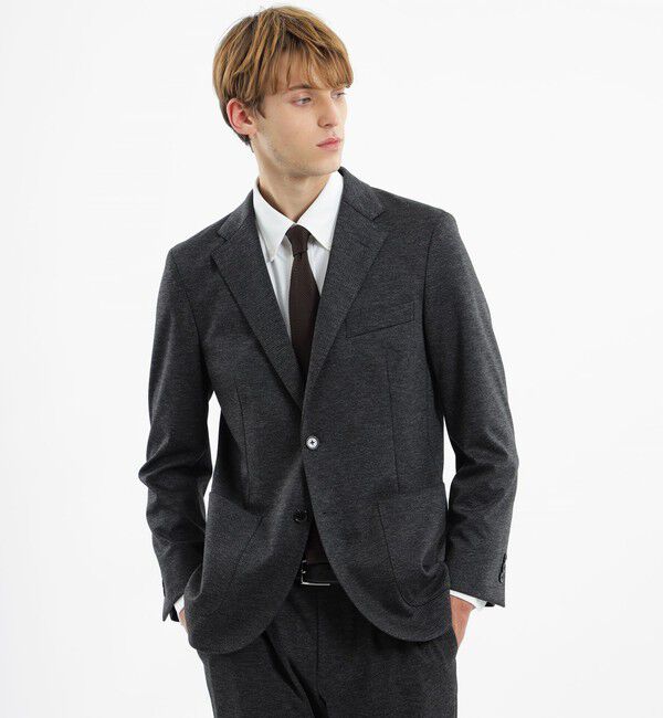 MACKINTOSH PHILOSOPHY「テーラードジャージー ジャケット 4WAYシャークスキンジャージー」|テーラードジャケット|チャコールグレー