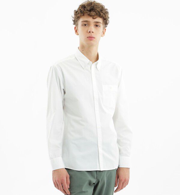 MACKINTOSH PHILOSOPHY「長袖ボタンダウンシャツ 無地/チェック」|シャツ・ブラウス|ホワイト無地