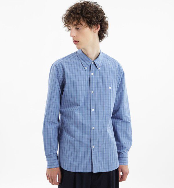 MACKINTOSH PHILOSOPHY「長袖ボタンダウンシャツ 無地/チェック」|シャツ・ブラウス|ブルーチェック