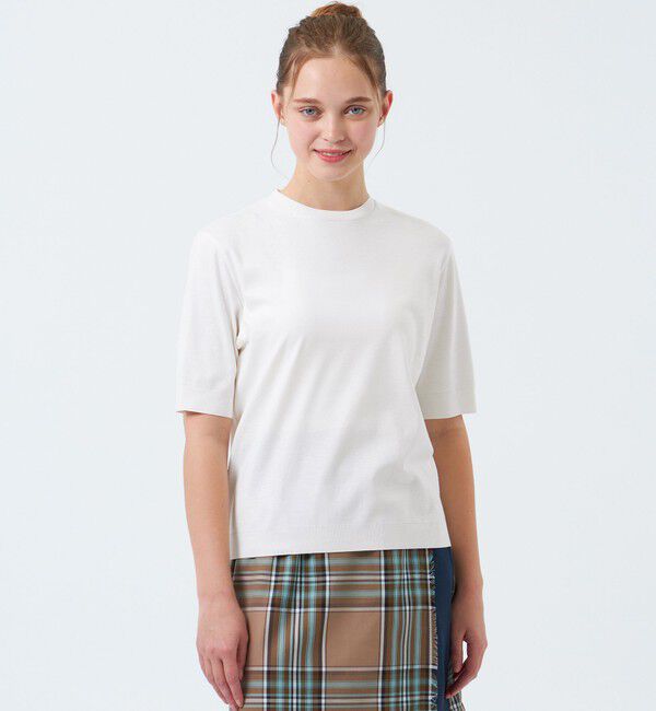 MACKINTOSH PHILOSOPHY「ハイゲージクルーネックニットT」|ニット・セーター|オフホワイト