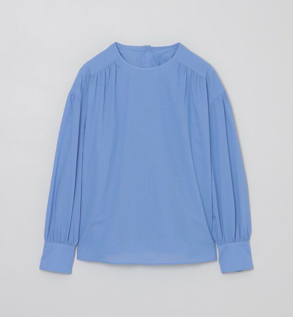 MACKINTOSH PHILOSOPHY「GREY LABEL シアーコットンボイルブラウス」|シャツ・ブラウス|ブルー